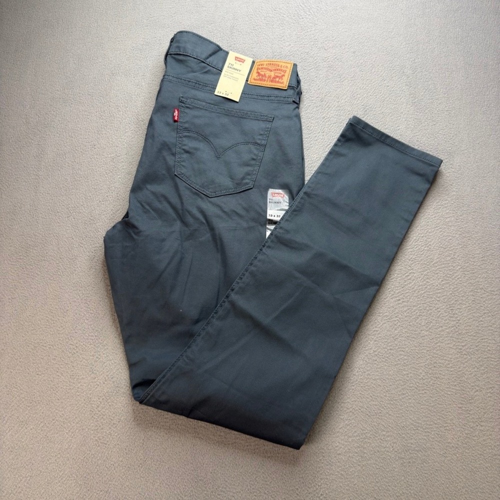 Levi 711 Skinny Jeans Women Skinny 33 Blue Stretch Twill Sateen NWT Denim Casual